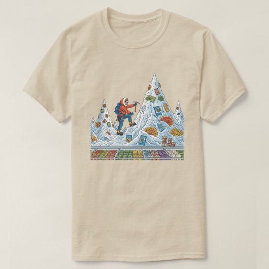 食凍ってい物登山者ミニマルTシャツユニセックス Tシャツ (デザイン正面)