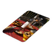 食前酒と前菜を用意：パン、オリーブ、 マグネット (左側)