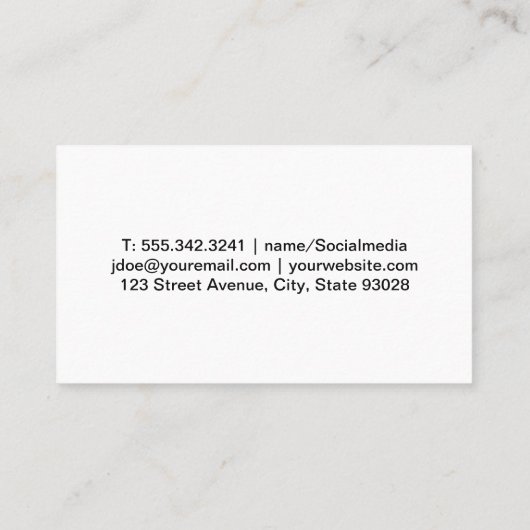 食卓にパスタと野菜 名刺 (裏面)