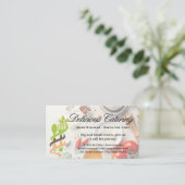 食卓に食べ物を並べる 名刺 (スタンド正面)