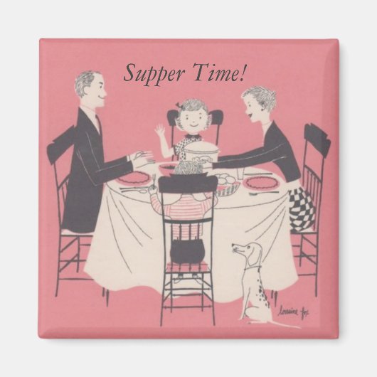 食卓の家族たち夕食の時間！ マグネット (正面)