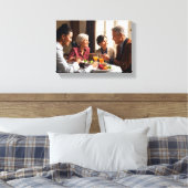 食卓を囲む温かい家族の瞬間 キャンバスプリント (インサイチュ (寝室))