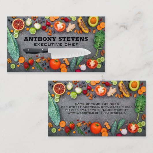食卓用果物及び野菜 | シェフナイフ 名刺 (正面/裏面)