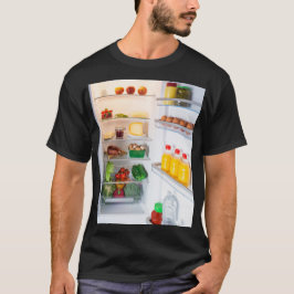 食品で満たされた冷蔵庫の中 Tシャツ