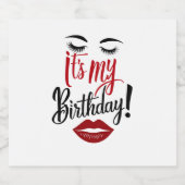 食品と飲料ラベルセット – It's My誕生日 スパークリングワインラベル (シングルラベル)