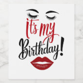 食品と飲料ラベルセット – It's My誕生日 ワインラベル (シングルラベル)