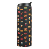 食品のシームレスなピクセルアートパターン，織物質感, タンブラー (回転左)