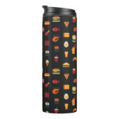 食品のシームレスなピクセルアートパターン，織物質感, タンブラー (回転右)