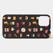 食品のシームレスなピクセルアートパターン，織物質感, Case-Mate iPhoneケース (裏面 (横))