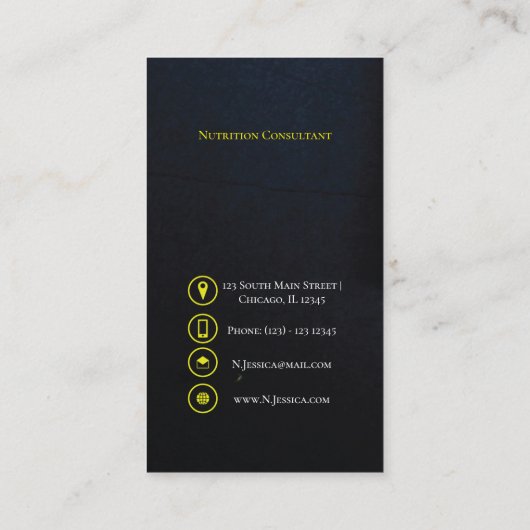 食品の栄養写真 名刺 (裏面)