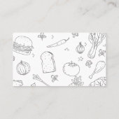 食品アイコン | シェフハットとキッチンツール 名刺 (裏面)