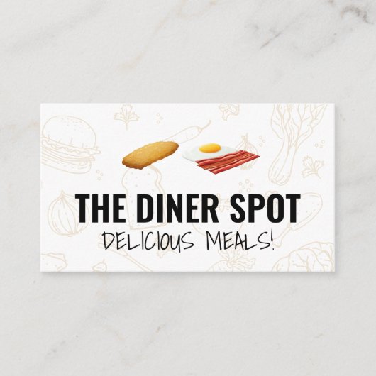 食品アイコン |ベーコンとエッグ 名刺 (正面)