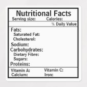 食品アイテムの栄養ファクトダイエットラベル ラベル (デザイン1)