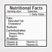 食品アイテムの栄養ファクトダイエットラベル ラベル (デザイン2)