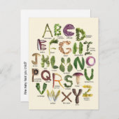 食品アルファベット ポストカード (正面/裏面)