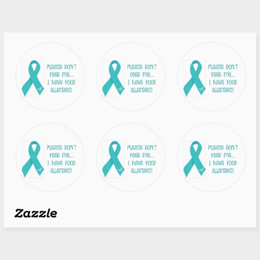 食品アレルギーのステッカー「お願食べ物を与えいやめて」 ラウンドシール (シート)