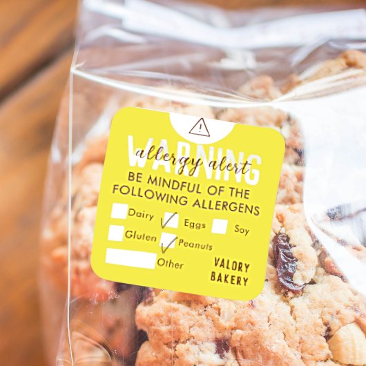 食品アレルギー警告の安全性 スクエアシール