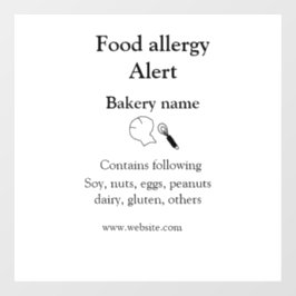 食品アレルギー警告を追加文字食品アイテムinvita ウィンドウサイン