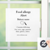 食品アレルギー警告を追加文字食品アイテムinvita ウィンドウサイン (ホーム)