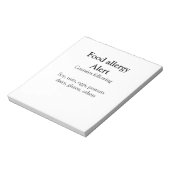 食品アレルギー警告を追加文字食品アイテムinvita ノートパッド (回転)