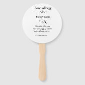 食品アレルギー警告を追加文字食品アイテムinvita ハンドファン (裏面)