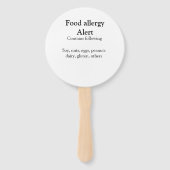 食品アレルギー警告を追加文字食品アイテムinvita ハンドファン (裏面)