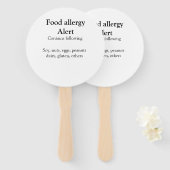 食品アレルギー警告を追加文字食品アイテムinvita ハンドファン (正面&裏面)