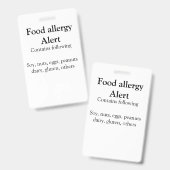 食品アレルギー警告を追加文字食品アイテムinvita バッジ (Front & Back)