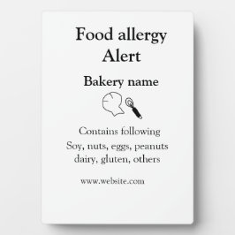 食品アレルギー警告を追加文字食品アイテムinvita フォトプラーク