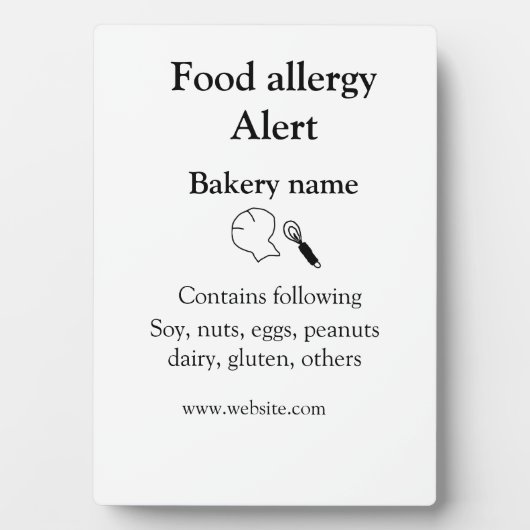 食品アレルギー警告を追加文字食品アイテムinvita フォトプラーク (正面)