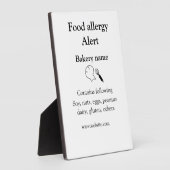 食品アレルギー警告を追加文字食品アイテムinvita フォトプラーク (側面)