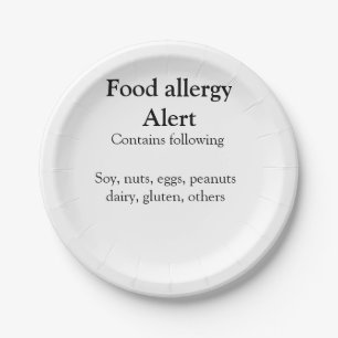 食品アレルギー警告を追加文字食品アイテムinvita ペーパープレート
