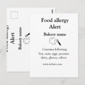 食品アレルギー警告を追加文字食品アイテムinvita ポストカード (正面/裏面)