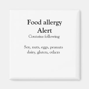 食品アレルギー警告を追加文字食品アイテムinvita マグネット