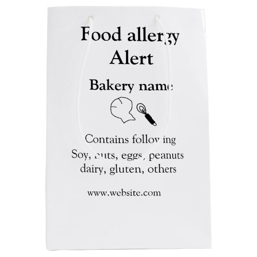 食品アレルギー警告を追加文字食品アイテムinvita ミディアムペーパーバッグ (正面)