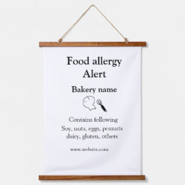 食品アレルギー警告を追加文字食品アイテムinvita 吊り下げ型タペストリー