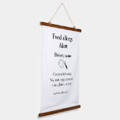 食品アレルギー警告を追加文字食品アイテムinvita 吊り下げ型タペストリー (傾斜あり)