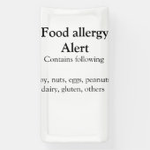 食品アレルギー警告を追加文字食品アイテムinvita 横断幕 (縦)