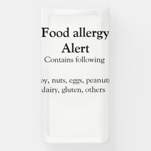 食品アレルギー警告を追加文字食品アイテムinvita 横断幕