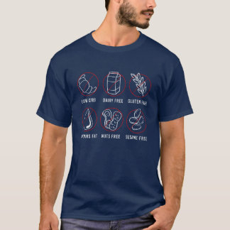 食品アレルギー警告 食品アレルギー ガール Tシャツ