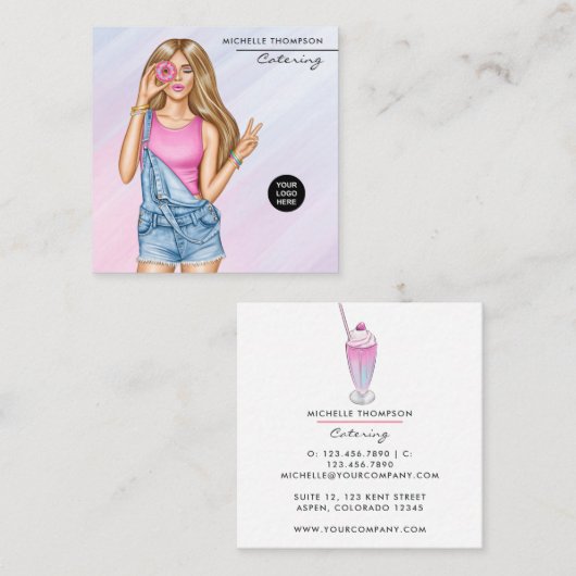 食品ケータリング名刺 スクエア名刺 (正面/裏面)