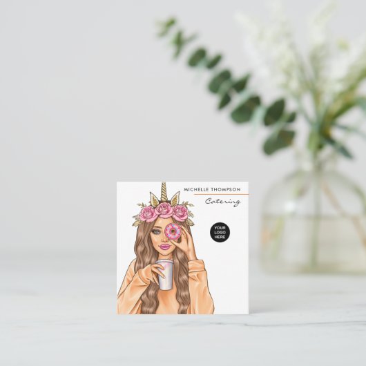 食品ケータリング名刺 スクエア名刺 (スタンド正面)