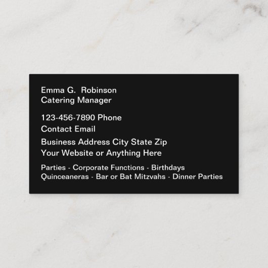 食品ケータリング名刺 名刺 (裏面)