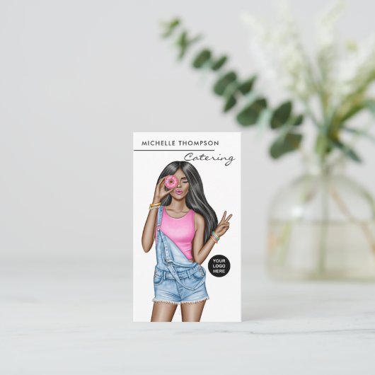 食品ケータリング名刺 名刺 (スタンド正面)
