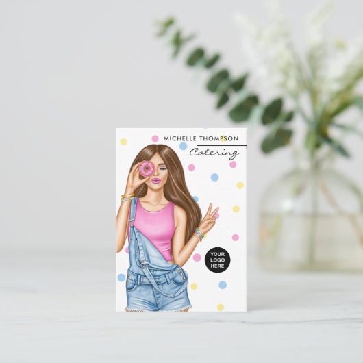 食品ケータリング名刺 名刺 (スタンド正面)