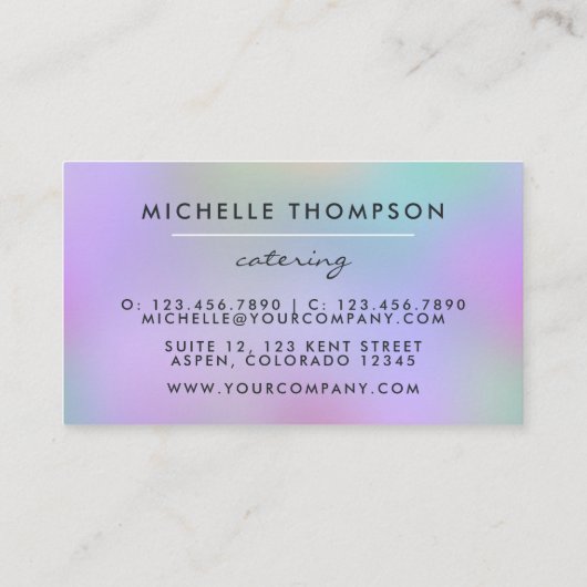 食品ケータリング 名刺 (裏面)