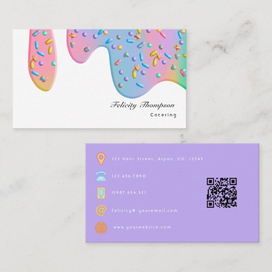食品ケータリングQRコード 名刺 (正面/裏面)