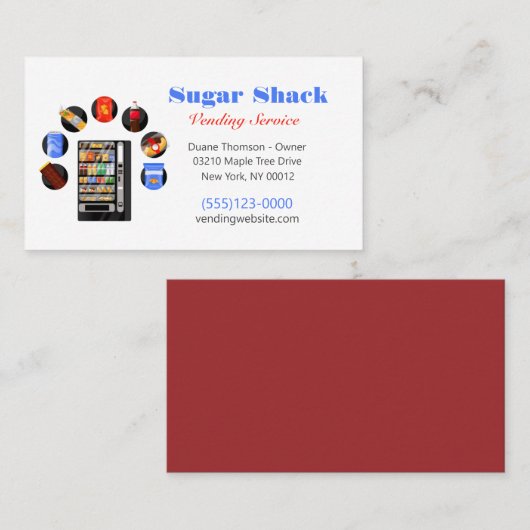 食品スナック販売機 名刺 (正面/裏面)