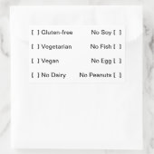 食品ダイエットラベル 長方形シール (バッグ)