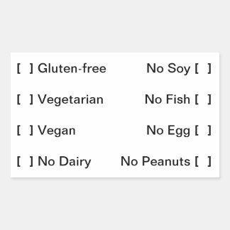 食品ダイエットラベル 長方形シール